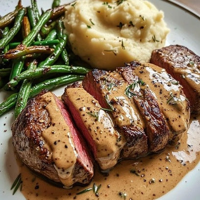 Menu de fêtes traiteur avec entrée et plat préparés à Montpellier